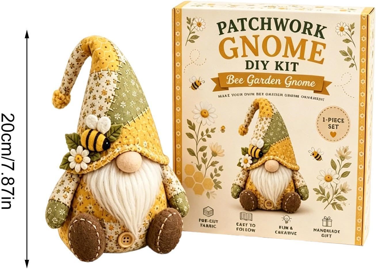 DIY Patchworks Gnome Kit, Christmas Gnome DIY Patchworks Kit Gift for Adults & Beginners, Create Your Own Adorable Gnomes, DIYs Sewing Project Craft Supplies Home Decor