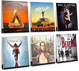 6-pak czarna płyta winylowa półka uchwyt na ścianę, akrylowy album album na płyty pokaż Twoje codzienne słuchanie LP w biurze dekoracja domu [CZARNY]