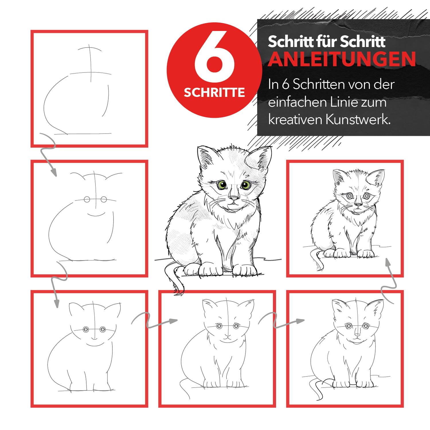 Einfach Zeichnen lernen – Schritt-für-Schritt Zeichenbuch mit coolen Motiven: Klare Linien & einfache Schraffuren für schöne Bleistiftzeichnungen – schnell umsetzbar, ohne Vorkenntnisse.