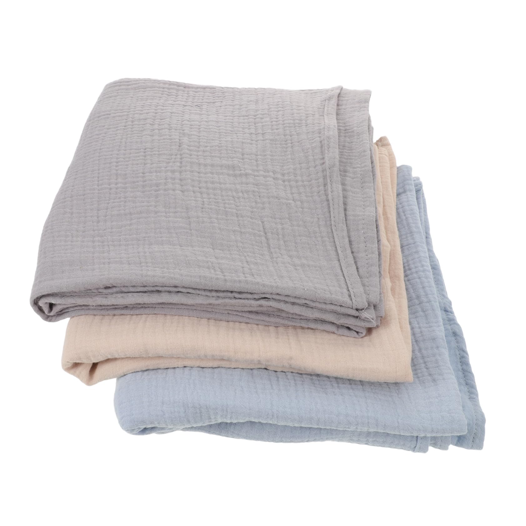 SUPVOX 3 Pezzi Coperta Mussola per Ragazzo Ragazza Avvolgibile Traspirante per Ragazzo Ragazza Coperta Swaddle Morbida per Sonno e Bagno Dimensioni Colori Solidi Calmi
