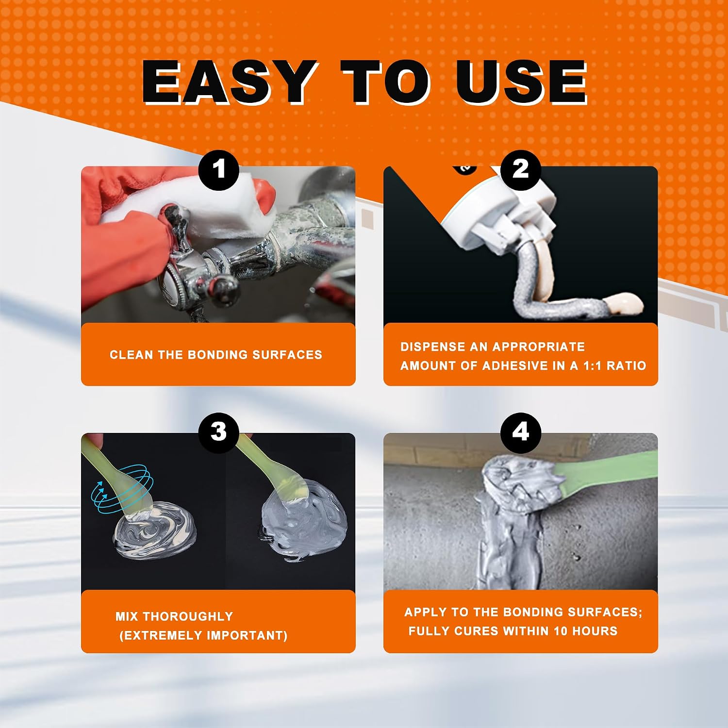 5-Minute Metal Glue (3-Pack) - Heavy Duty Waterproof Epoxy Adhesive for Metal, Stainless Steel, Aluminum, Cast Iron, Plastic, Wood, Ceramic. Quick Set High Strength Liquid Weld Repair Kit
