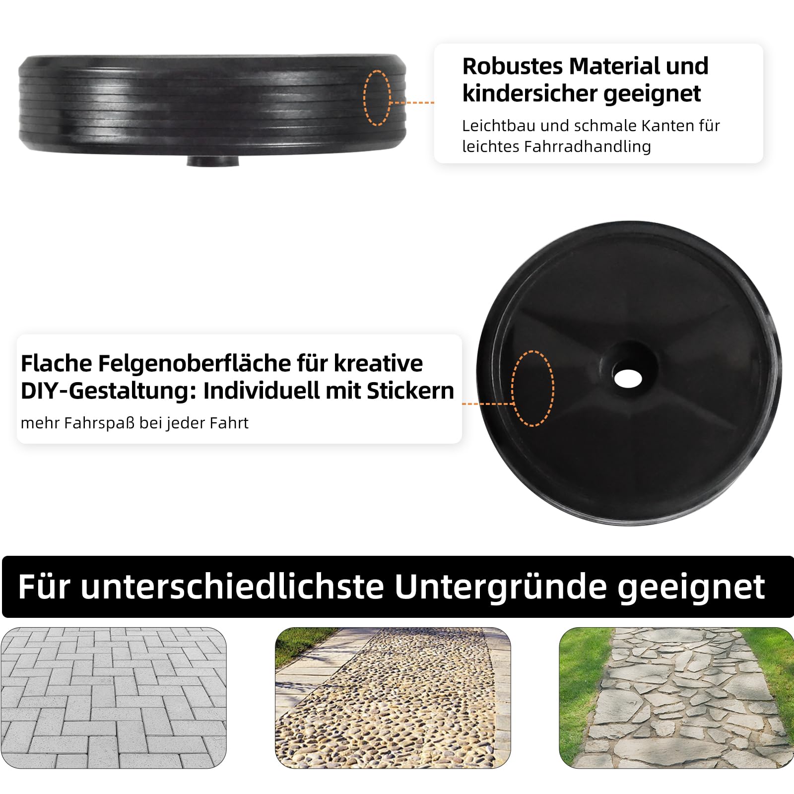 Stützräder Kinderfahrrad 12 14 16 18 20 Zoll | 1 Paar Trainingsräder Stabilisatoren Set für Jungen Mädchen | Einfache Montage für Einfachgang-Fahrräder