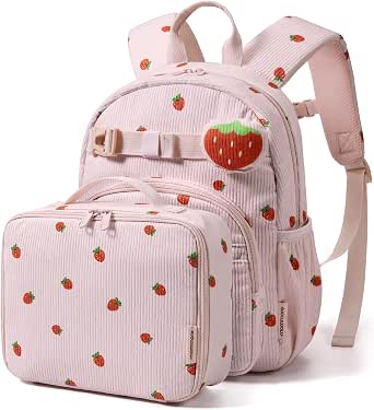 Mommore Toddler Corduroy Backpack for Boys and Girls, Preschool Bookbag