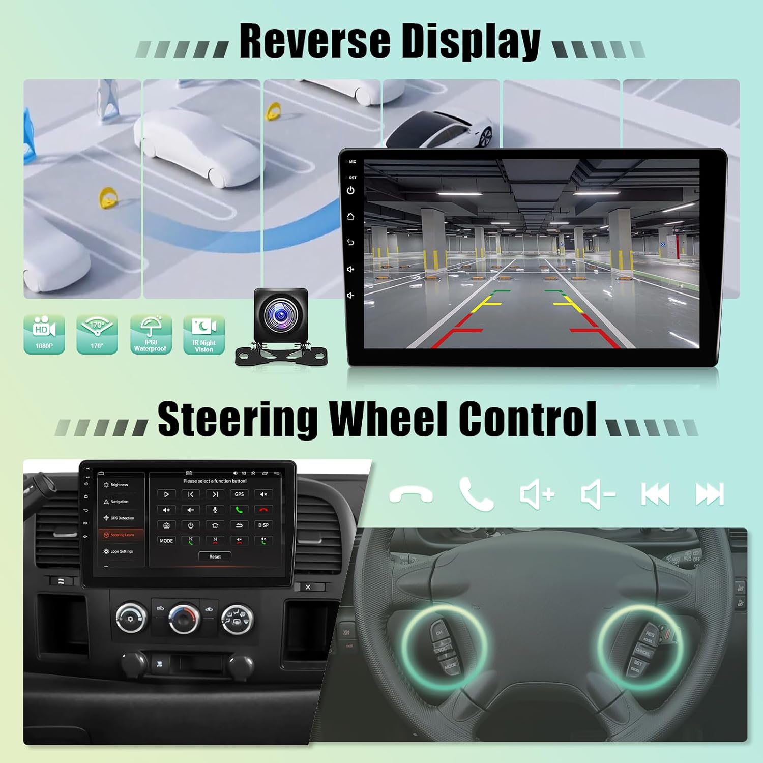 Leadfan Car Stereo Radio for Chevy Chevrolet GMC Buick with Wireless Carplay Android Auto, 10.1" IPS Touch Screen Car Radio Support GPS Navigation Bluetooth WiFi Rear Camera FM Mirrorlink Split Screen