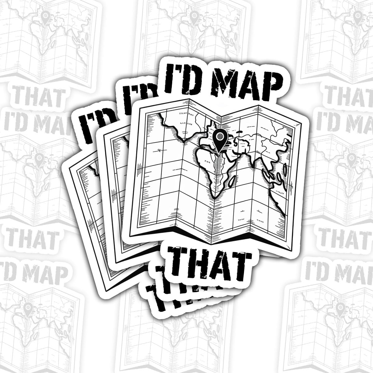 Calcomanía de vinilo "I'd Map That", el regalo original para geógrafos y viajeros