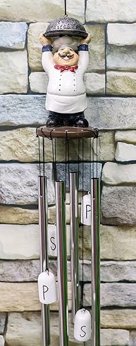 Miniatura 7 de Ebros Gift Chef Cordon Bleu - Cúpula de elevación Cloche Dome Welcome to My Kitchen - Corona superior resonante campanilla de viento con ponis en