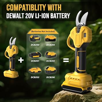 2 IN 1 Electric Pruning Shears Cordless with Pole for Dewalt 20V MAX Battery, 14Ft Reach, 1.2 Cutting Diameter, Brushless Motor Tree Pruner - for Gardening & Tree Trimming (No Battery)