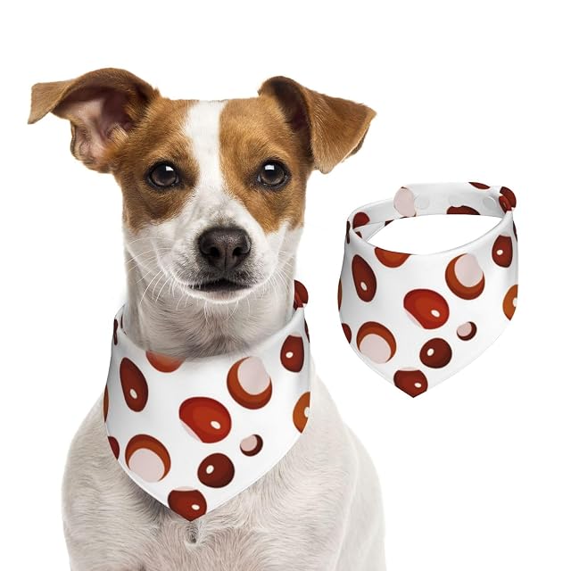 Patrón de castañas de otoño,Pañuelos de algodón para Perros, Bufandas Ajustables para Mascotas,S
