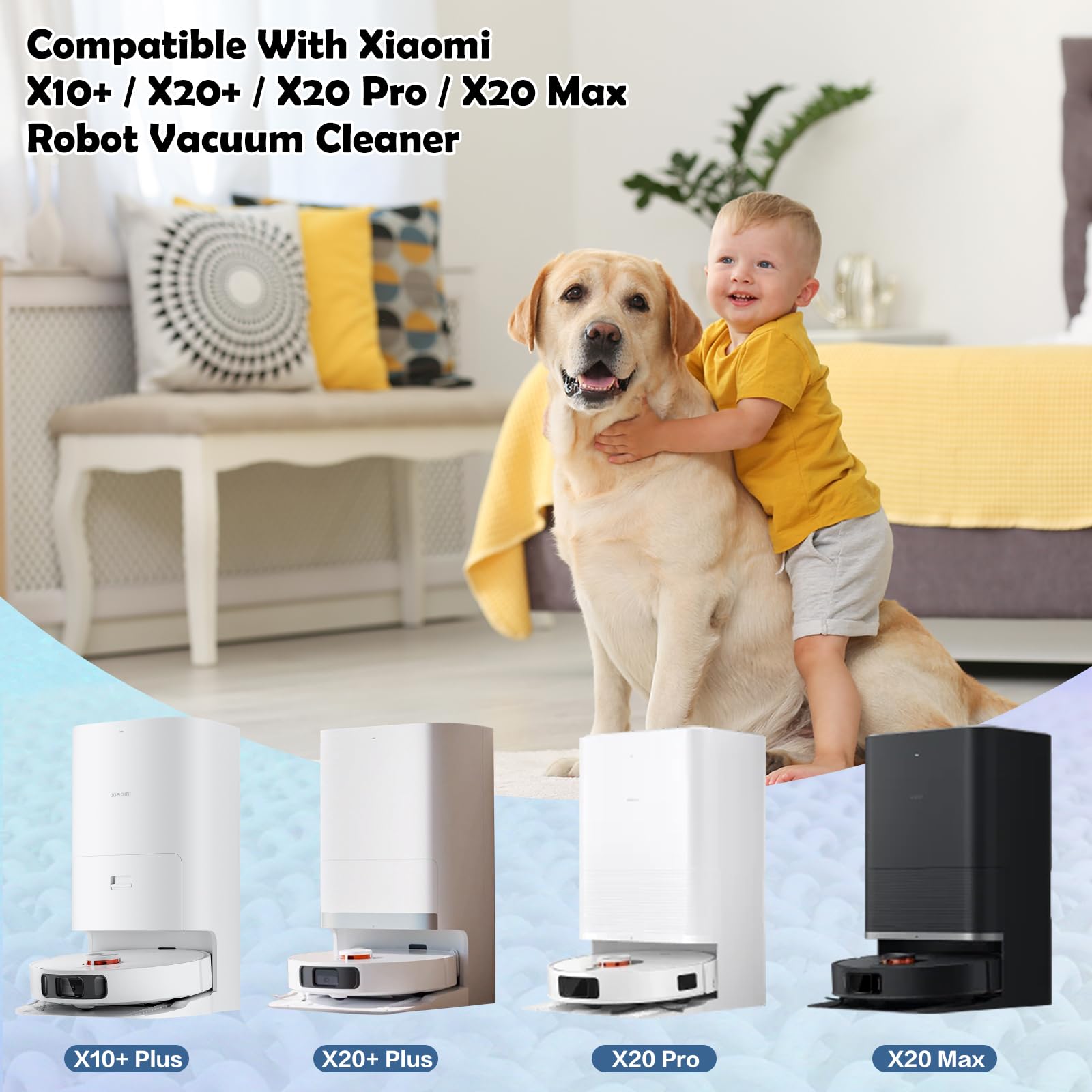8 Panni Mocio per Dreame L10s/L10/L20/X40/L40/X50/L40s/L50 Pro Ultra, per Xiaomi X20 Pro/Max/5/5 Pro, per Ecovacs Deebot T30/T50 OMNI Robot Aspirapolvere, Panno di Ricambio Riutilizzabile e Lavabile