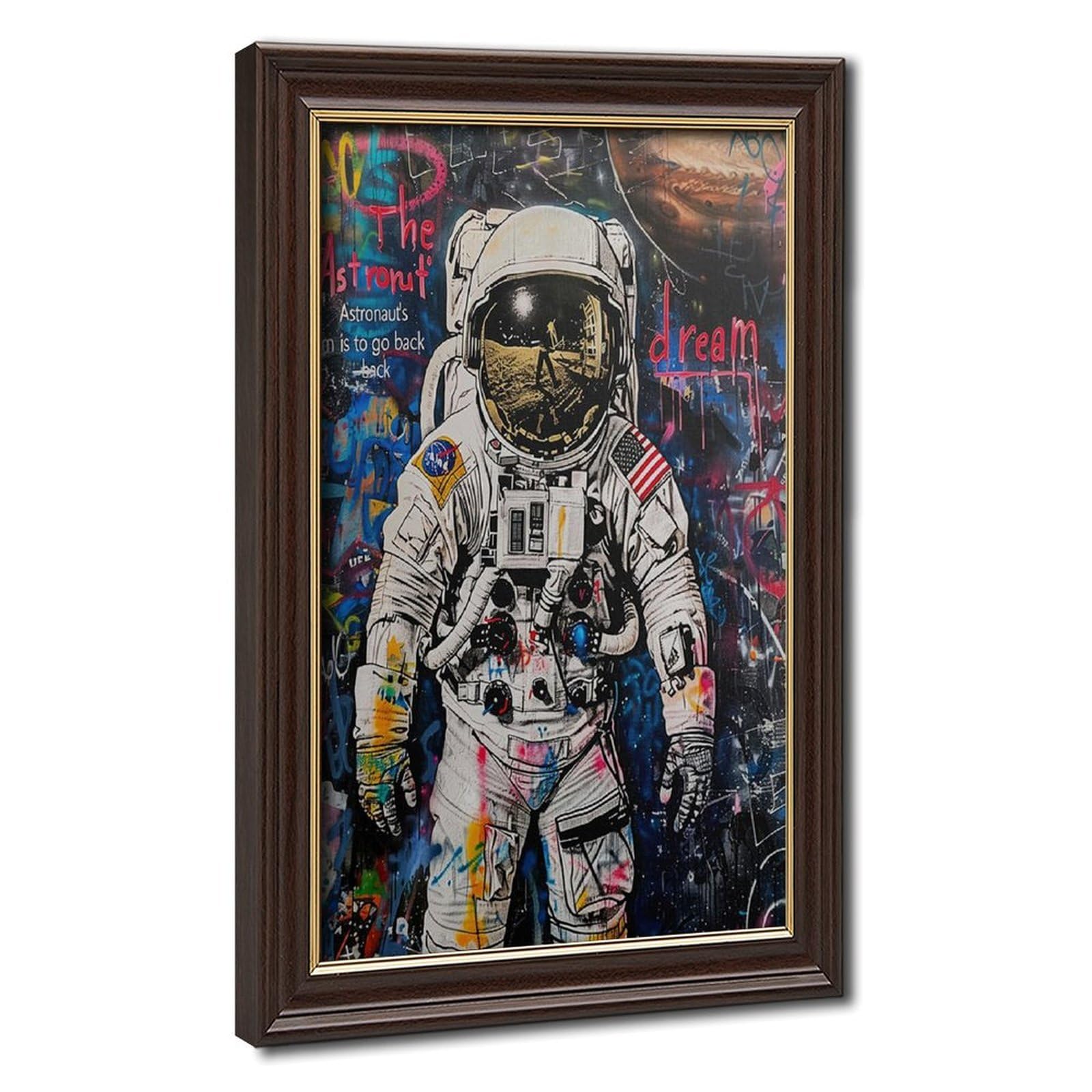 Bareronor Graffiti Astronaut Canvas Poster Bedroom Decor Landscape Office Room Decor Gift 24" L X 36" W