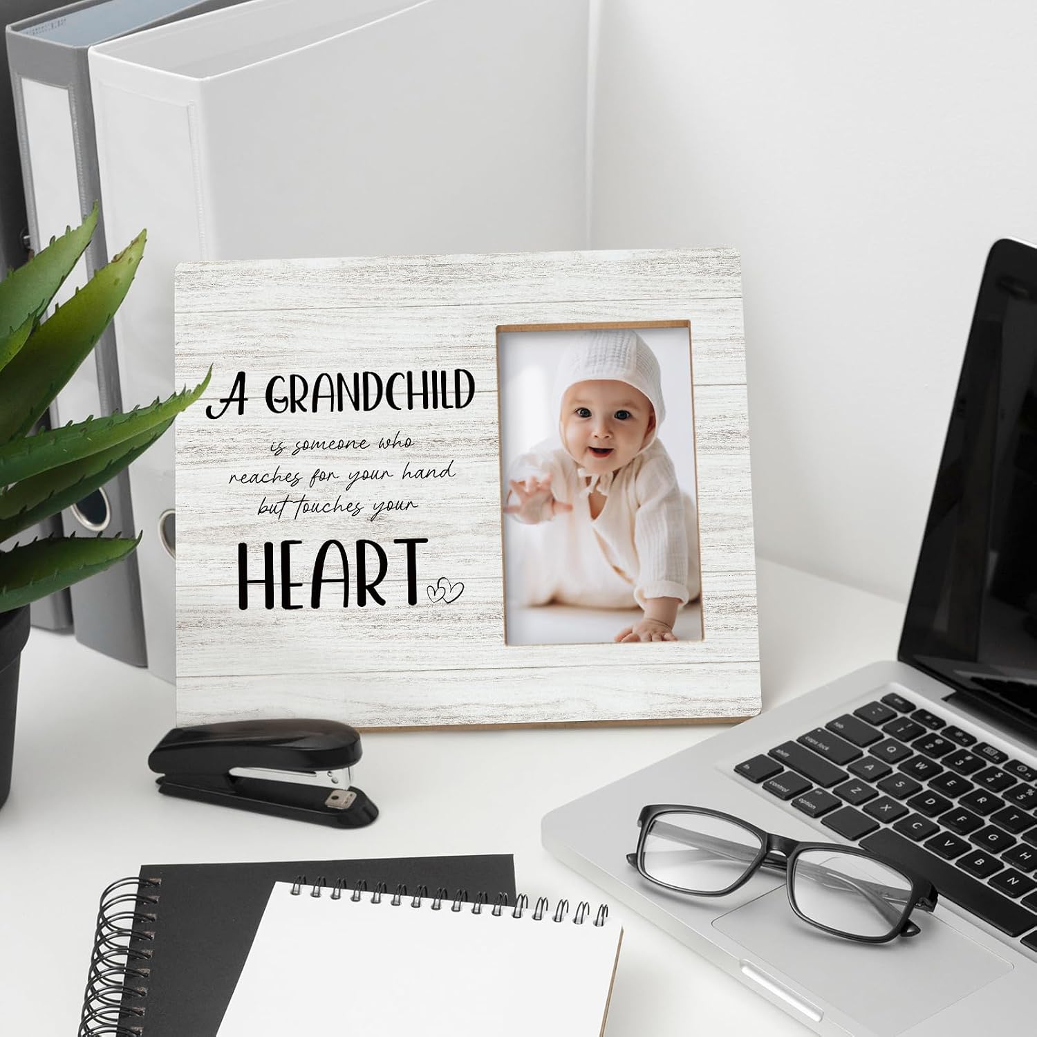 Grandparents Baby Picture Frames, First Time Grandparenrs Gifts from Grandkids, A Grandchild is Someone Who Reaches For Your Hand But Touches Your Heart Photo Picture Frames for 4x6 Photos image 5