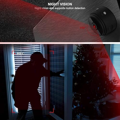 Miniatura 4 de Cámara oculta WiFi con detección de movimiento de visión nocturna, mini cámara espía Full HD 1080P, cámaras de seguridad para el hogar para