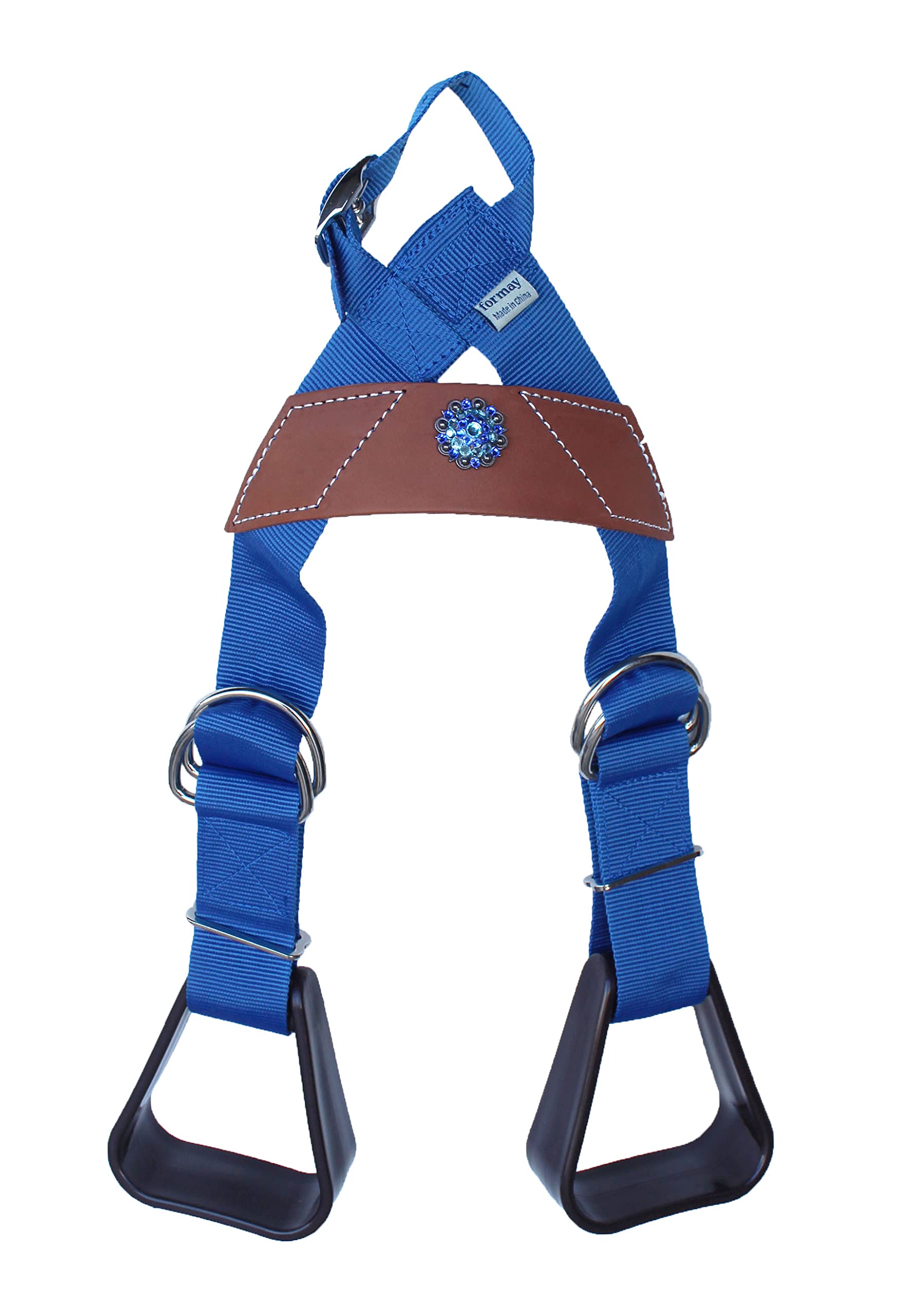 CHALLENGER Horse Western Blue Nylon Adjustable Saddle Youth Rider Kids Buddy Stirrups 5158CO35