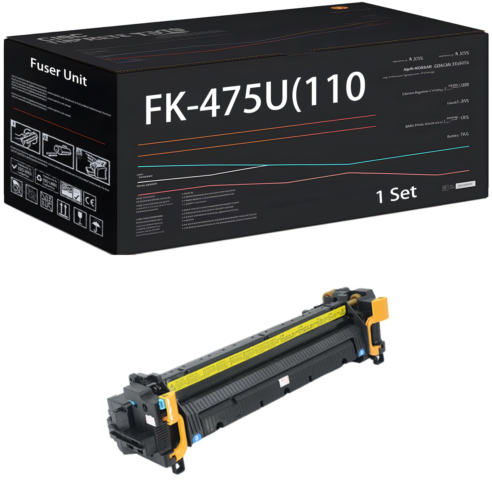 UVUMB FK-475U(110V) Fuser Unit Compatible for Copystar CS255 CS305 Printers, with Chip, High Yield 400000 Pages, High-Definition Printing (1 Set)