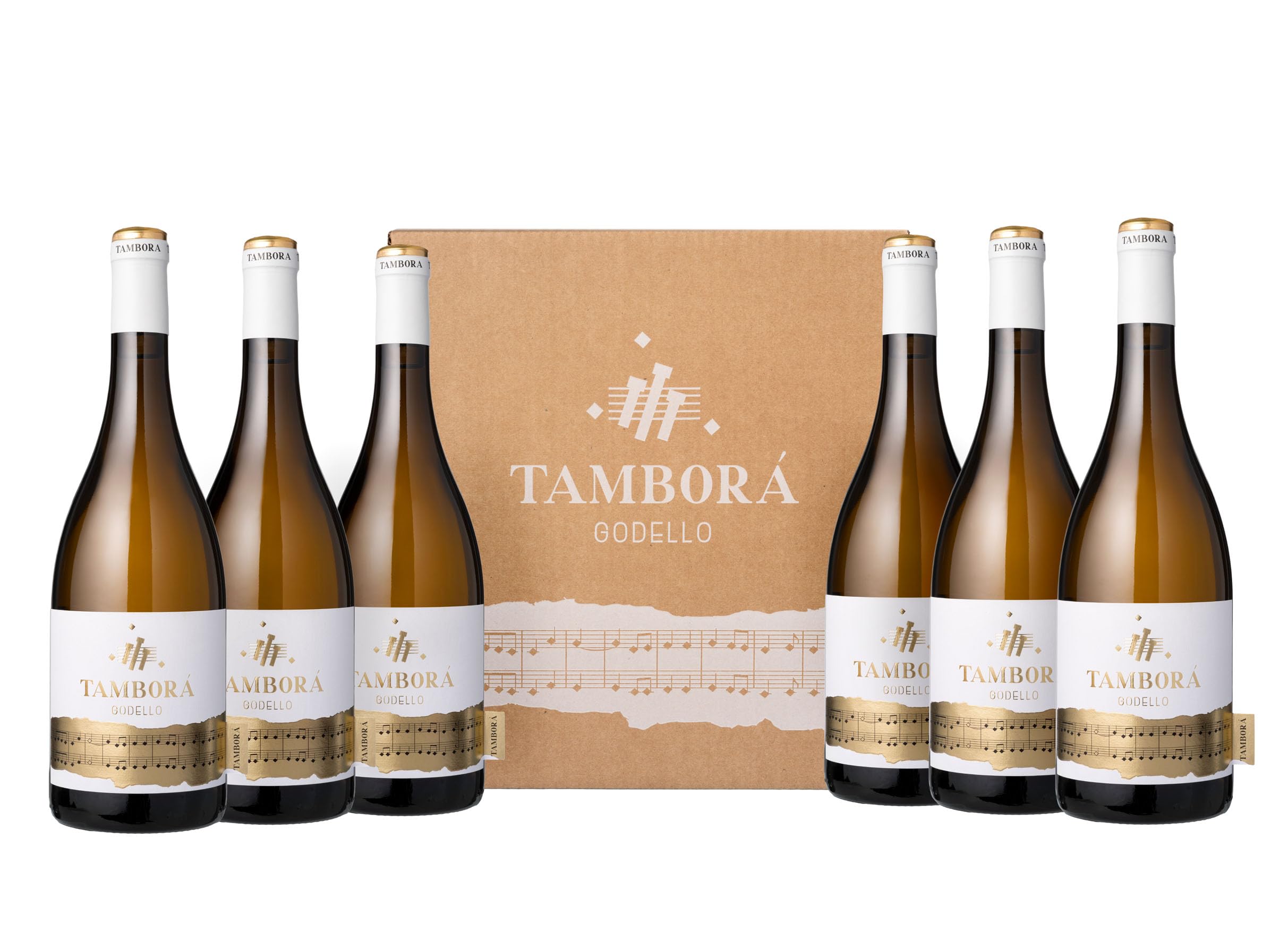 Tamborá Godello - Vino Blanco D.O. Ribeiro - Caja de 6 Botellas de 75 cl - Vino Gallego
