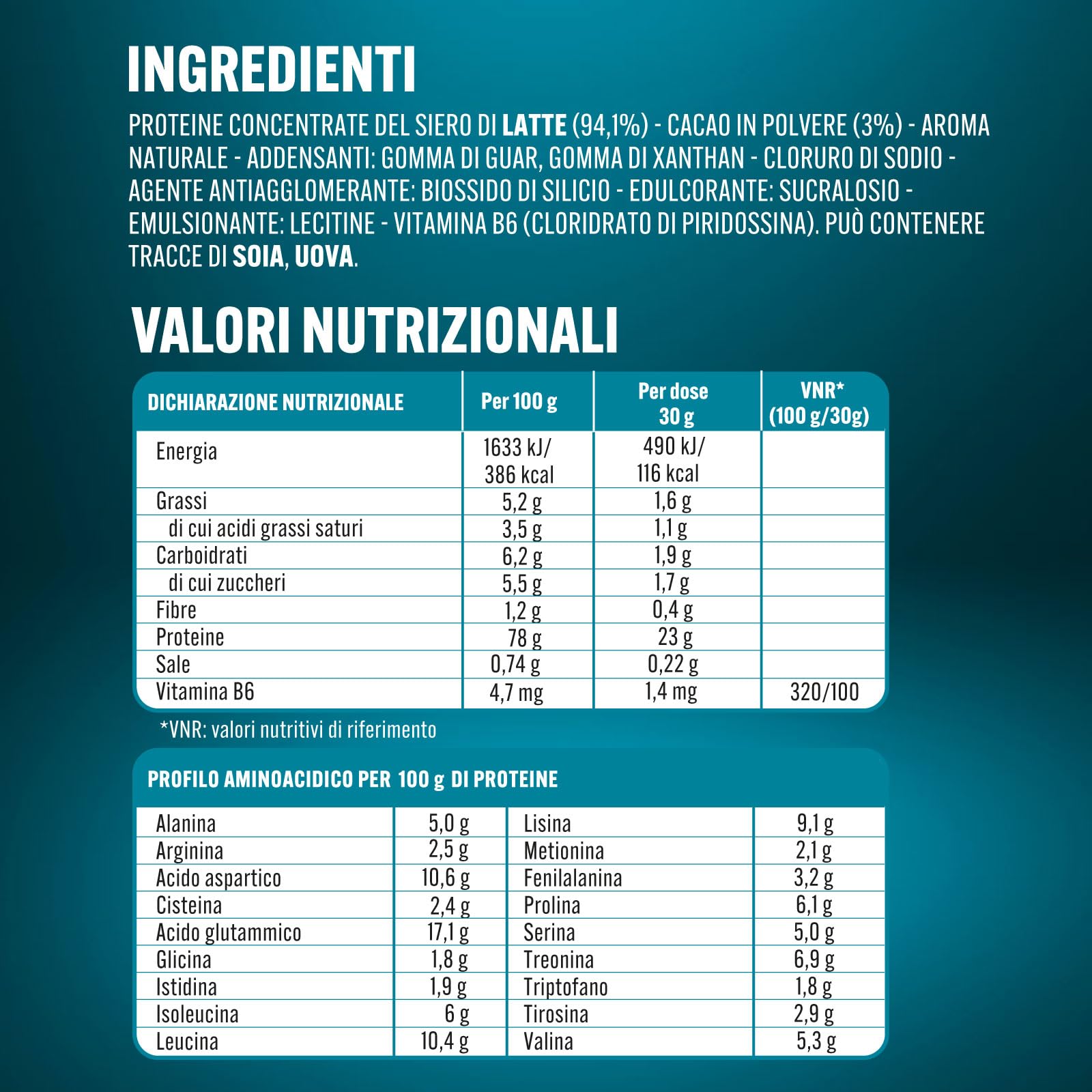 Enervit Pure-Pro 100% Whey Protein Gusto Cacao, Proteine in Polvere Isolate per Massa, 100% Proteine del Siero del Latte, Concentrato con Vitamina B6, Ideale per il Recupero Post Workout, 750 g