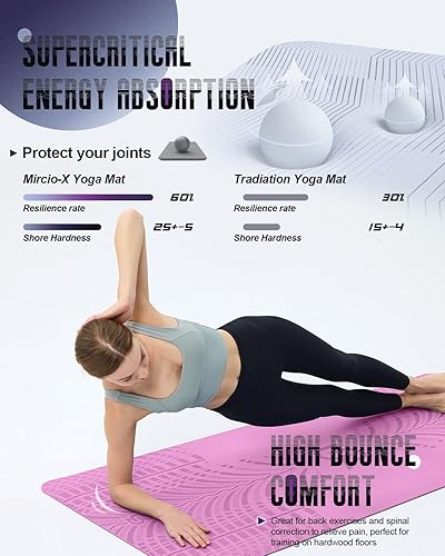 Miniatura 4 de LOLLIPOP Thick Yoga Mat, Non-Slip Exercise Mat for Yoga, Pilates, Stretching Fitness & Exercise Mat with Easy-Cinch Carrier Strap