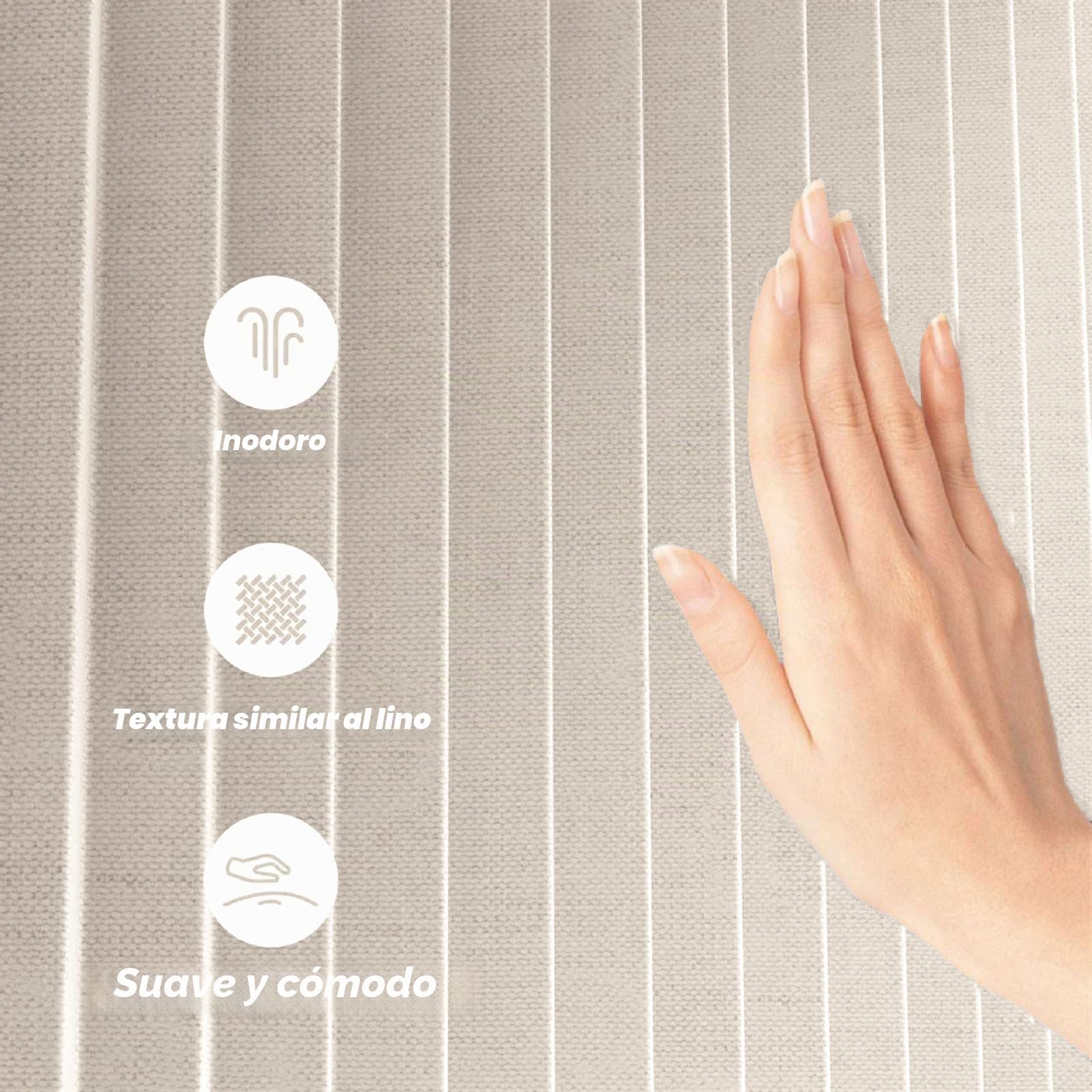 Cortina Ducha Impermeable Magnética Plegable, Beige, 180x180cm | Cortina Ducha de Lino antimoho con imán a Prueba de Salpicaduras y Ganchos