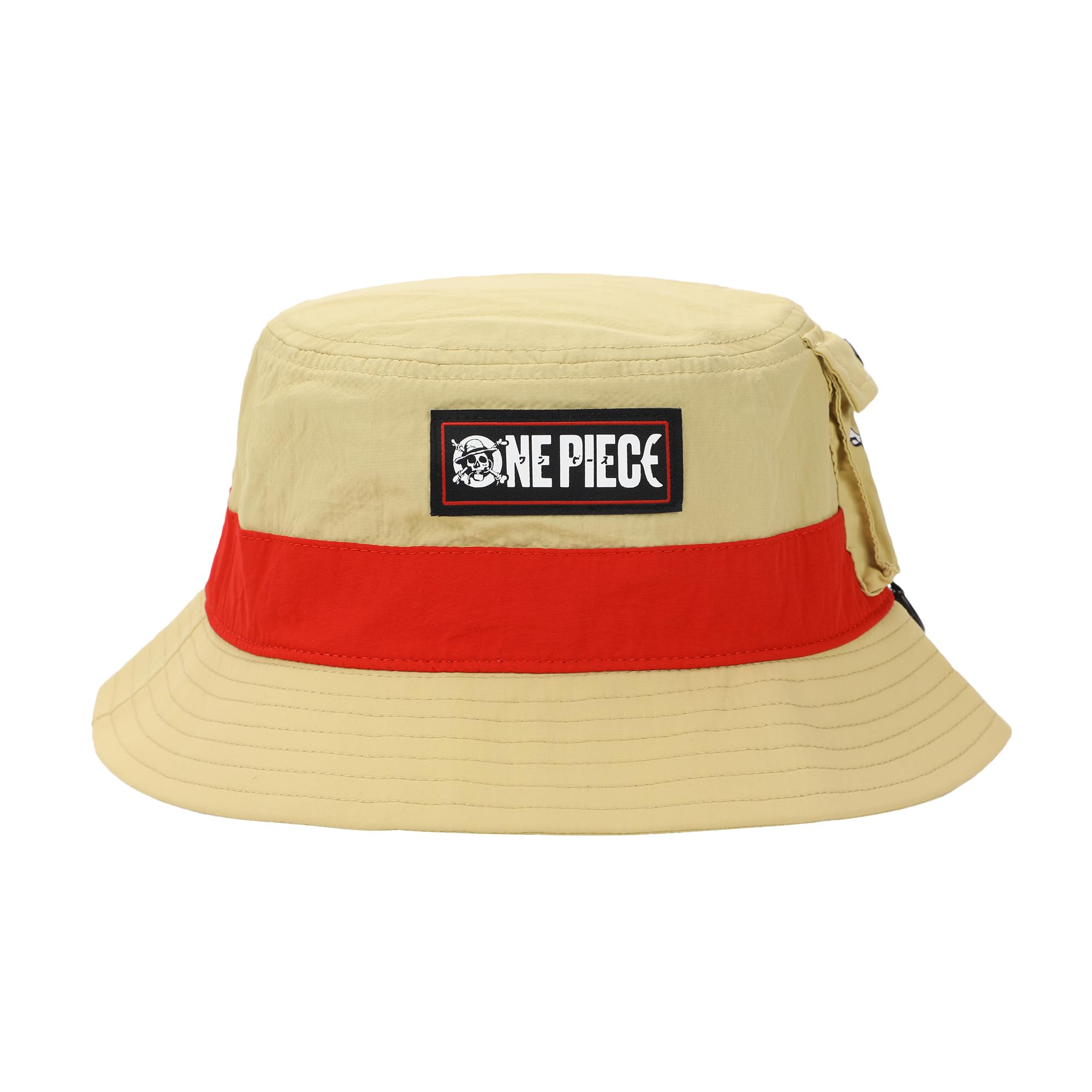 Bioworld One Piece Live Action Cappello di paglia Pirata Adulto Tan Bucket Hat con tasca laterale