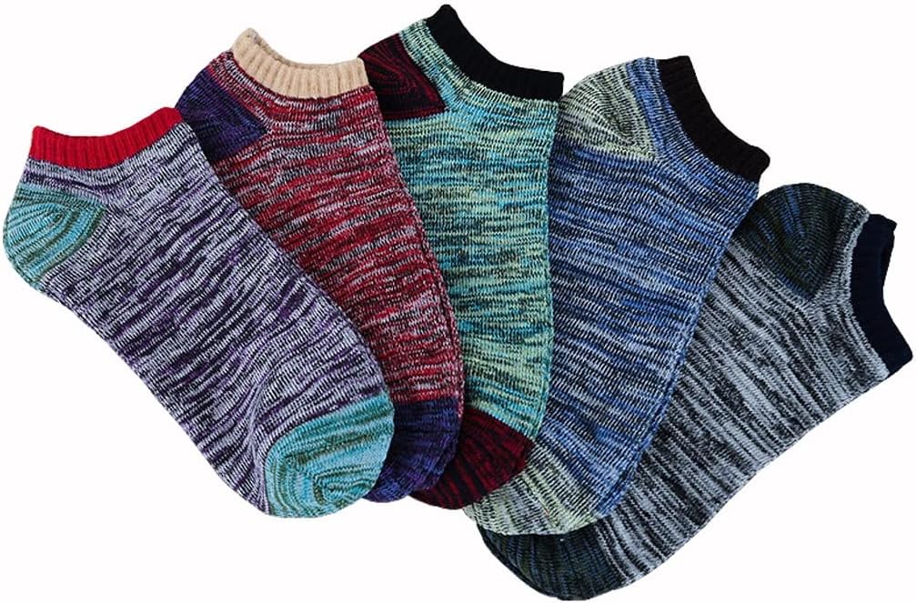 5pairs Men's Cotton Socks Short Section Invisible Boat Ethnic Wind