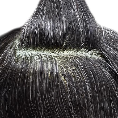 Miniatura 6 de Mens Toupee Hairpieces para hombres Remy Cabello humano pieza para hombres 100% mano atado Toupee Lace Front Hair System para hombres Protesis