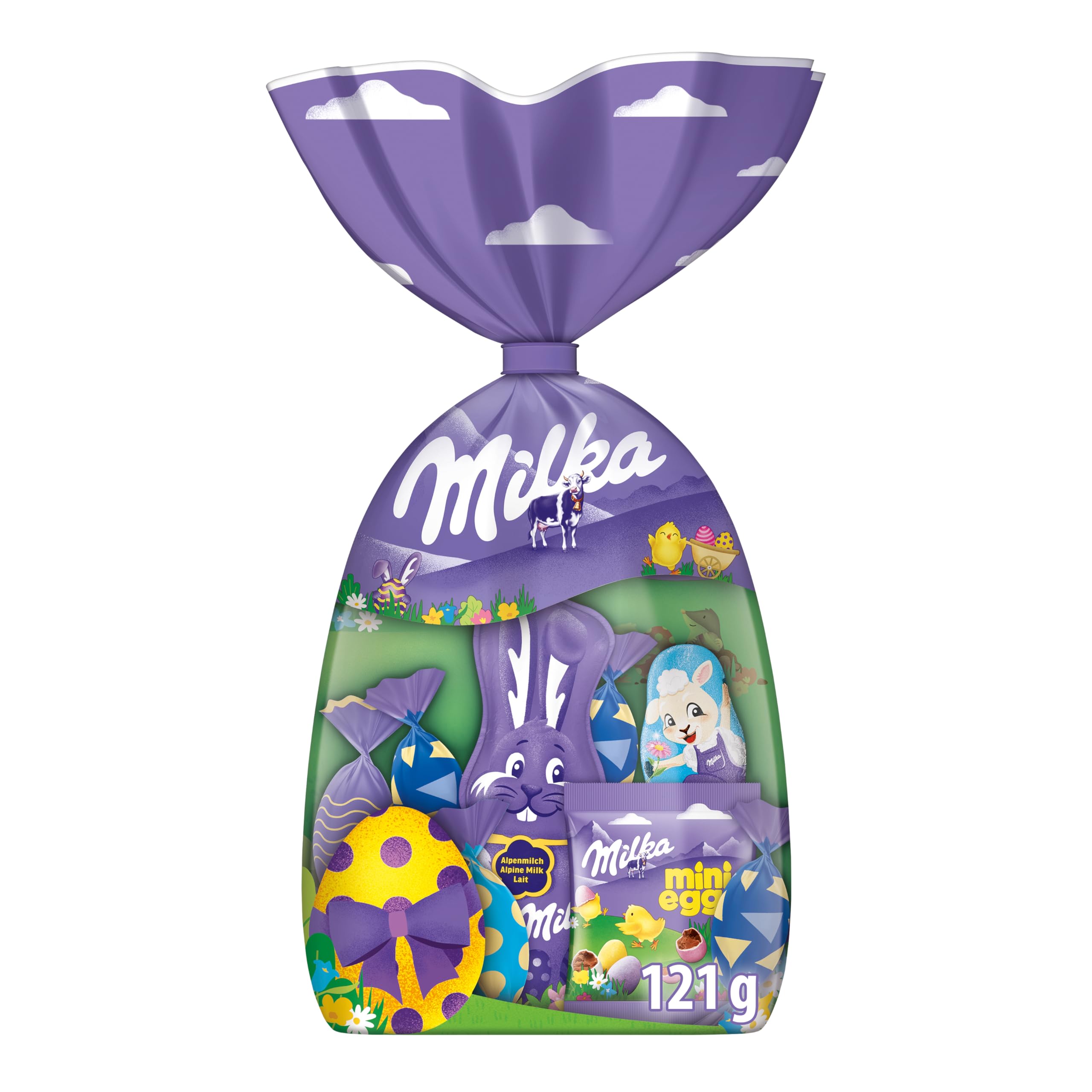 Milka Ostermischung – bunte Auswahl an Osterleckereien aus zarter Alpenmilch-Schokolade – 121g