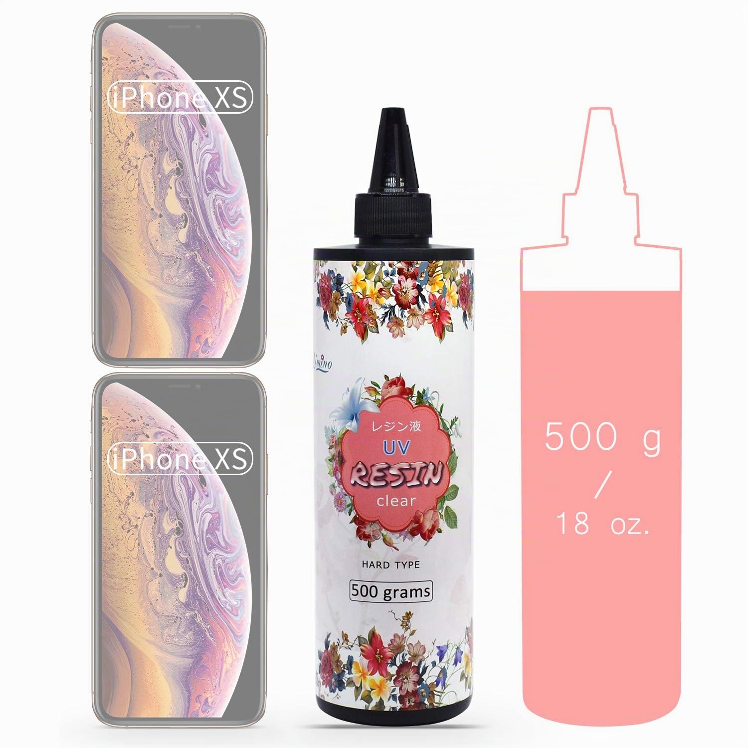 Resina UV - 500g de Curado UV Transparente para Fabricación de Joyas, Decoración Artesanal - Pegamento Duro para Fundición y Revestimiento, Molde DIY