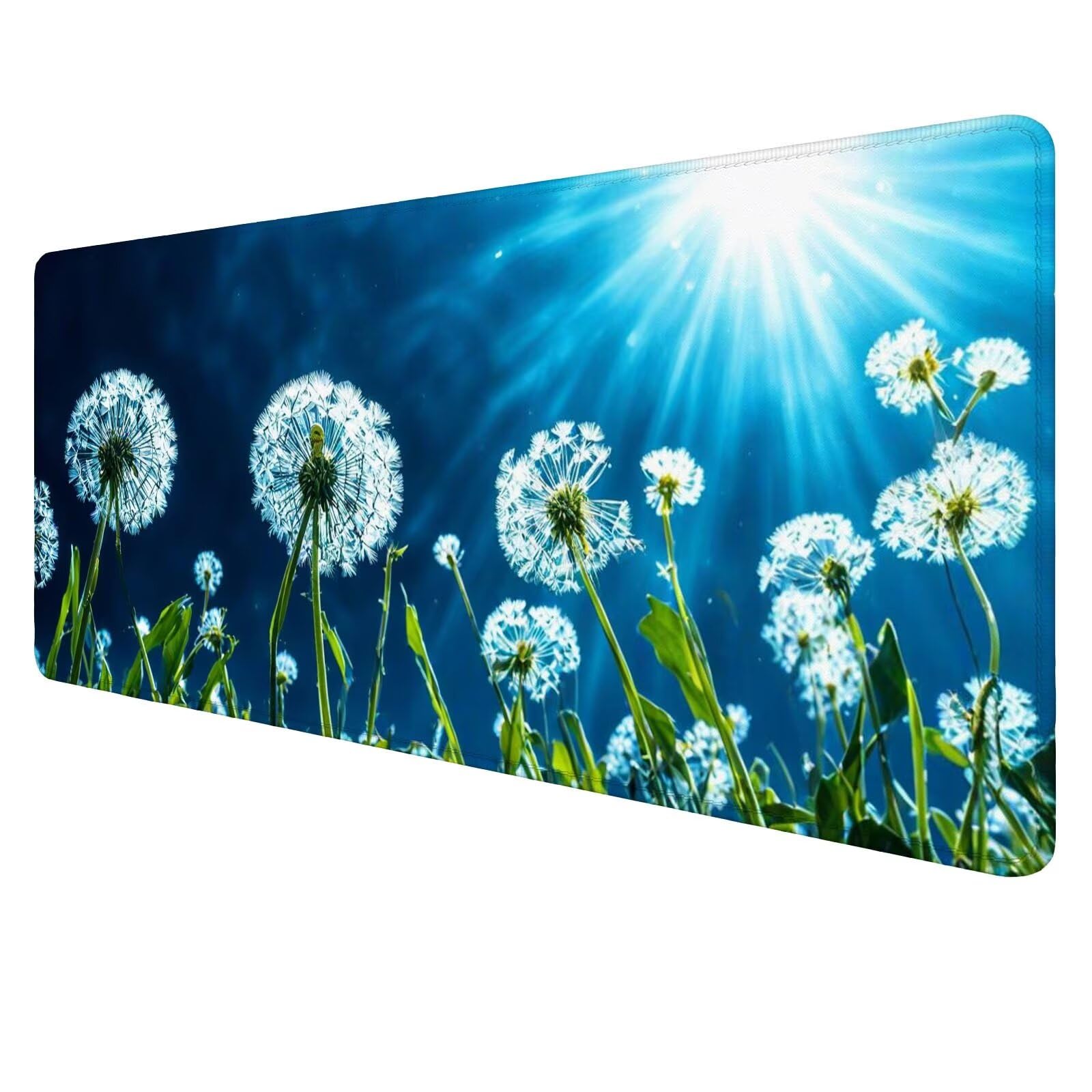 Podkładka pod mysz dmuchawiec duża podkładka na biurko dla graczy biała podkładka pod mysz XXL 1600 x 800 x 3 mm niestandardowa podkładka pod mysz, ochraniacz na biurko na biurko, do domu Deco