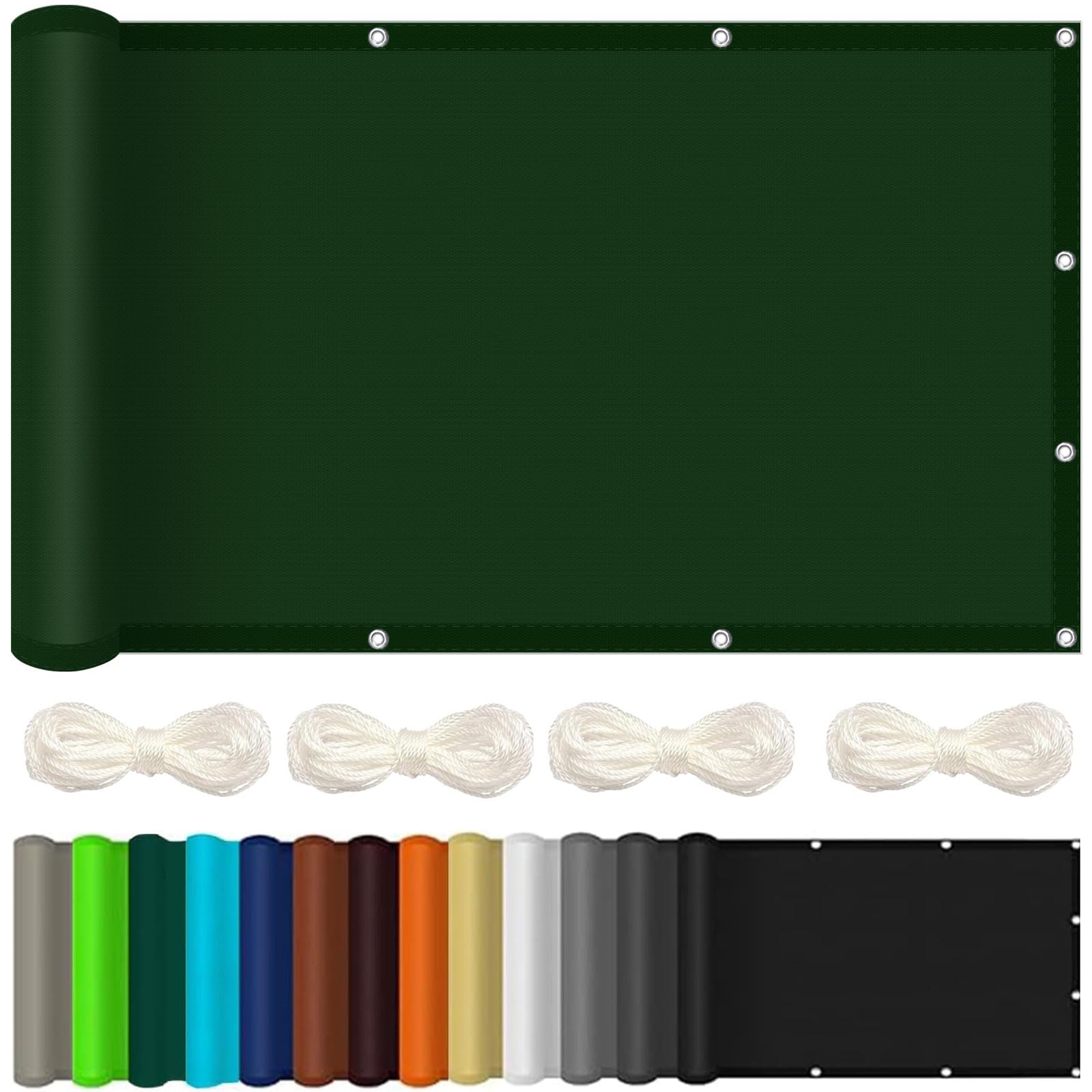Voile d'ombrage rectangulaire 1.5x4m imperméable vert foncé pour jardin