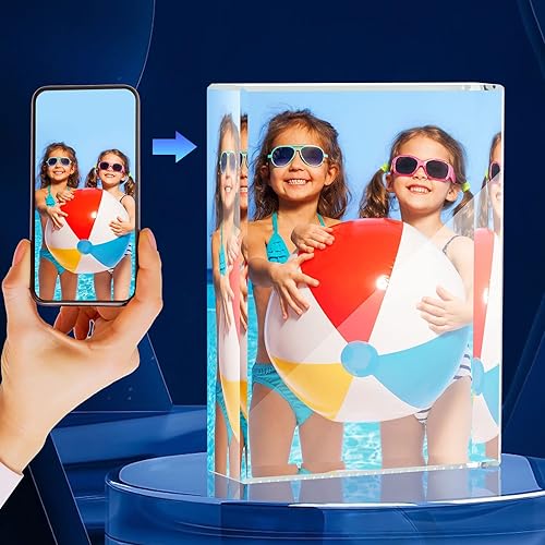 Miniatura 5 de Qunclay 6 piezas de lienzo de sublimación de cristal para sublimación, marco de fotos decorativo de transferencia de calor, marco de fotos de