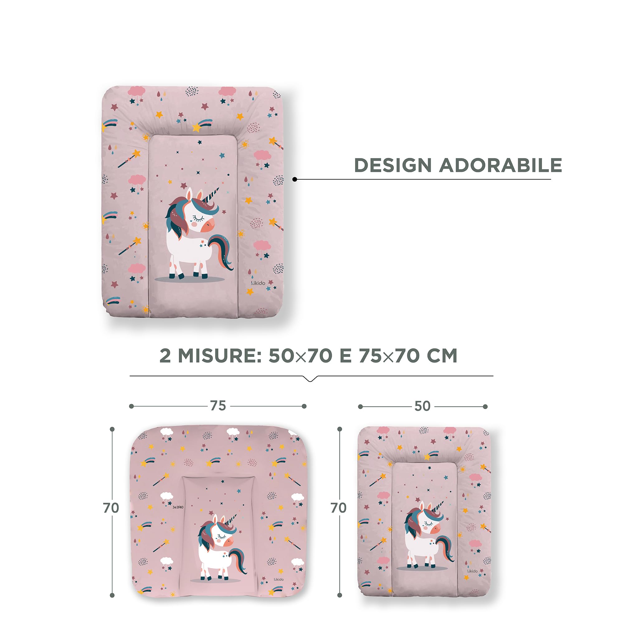 Materassino Fasciatoio 70x50 Unicorno Lavabile Impermeabile Universale per Neonato