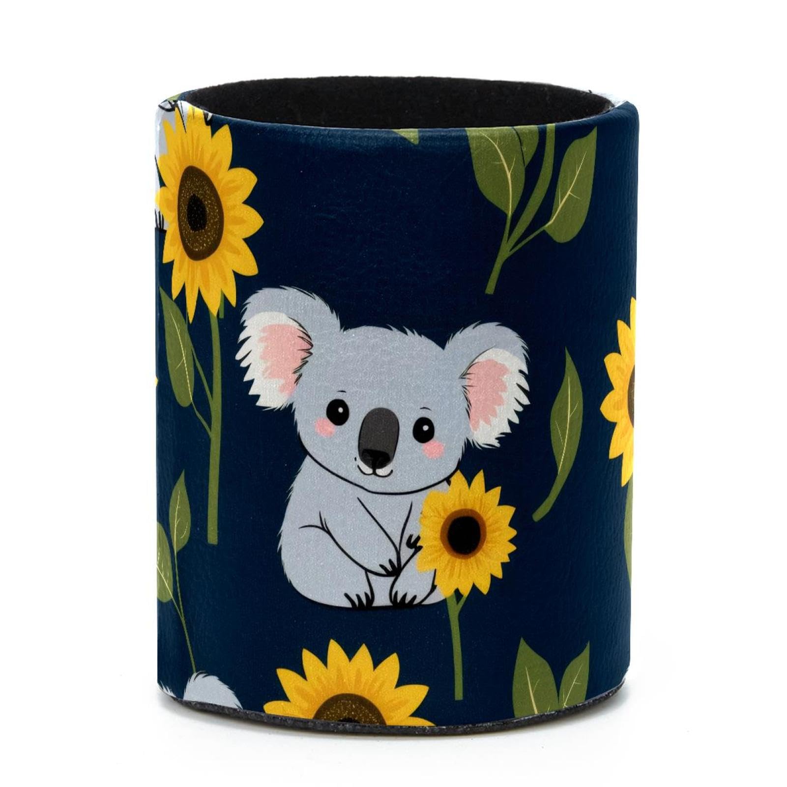 VAPOKF Round Pencil Holders for Desk, Koala and Sunflowers Pen Holders Pen Pot Makeup Brushes Storage Desktop Stationery Supplies Organiser for Home Office