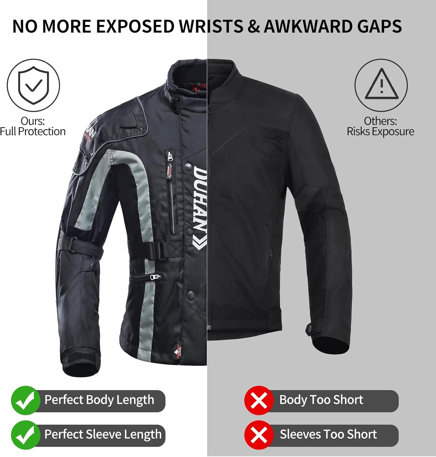 DUHAN All-season Motorcycle Jacket for Men Armor CE Level 1 Certified Windproof 600D Oxford Riding Jacket for Adventure - Image 3