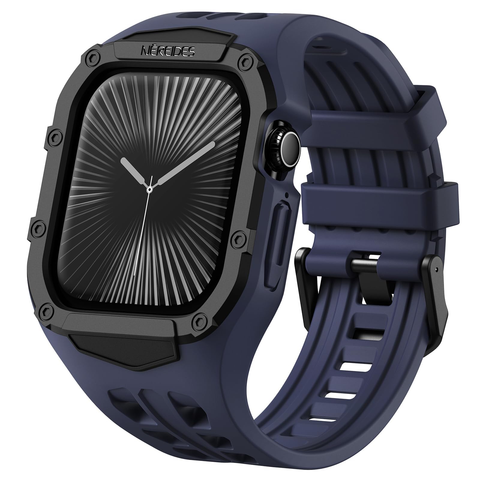 Nereides Rugged Case with Band for Apple Watch Series 11/10 46mm, Breathable TPU Sport Strap + PC Protective Bumper, Shock-Resistant, Sweat &