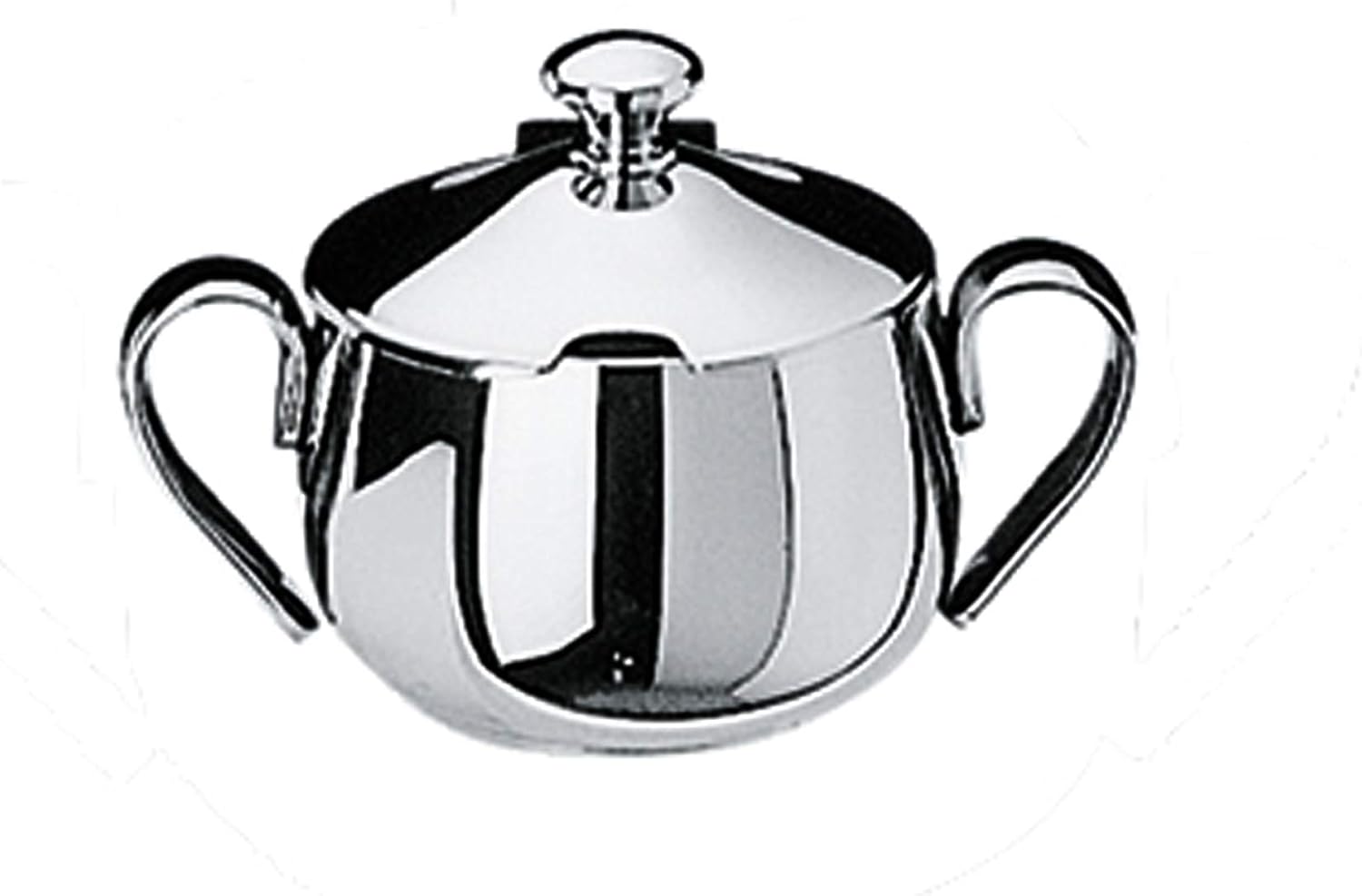 Mepra Bombata 20064402 15CL. Sugar Bowl with Lid – Silver Finish Serveware, Dishwasher Safe Bowl