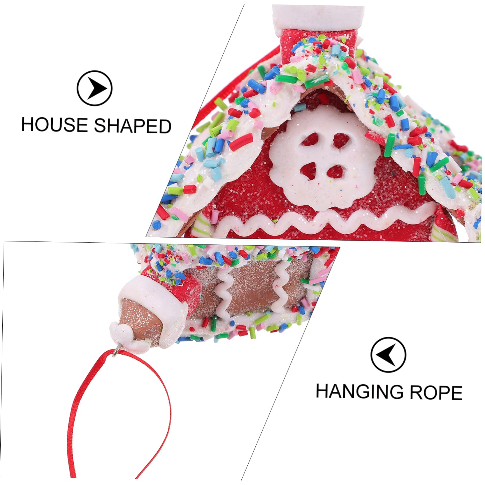 Zerodeko 3 Pezzi Decorazioni Per Lalbero Di Natale Ornamenti Per Lalbero Di Natale Appesi A Forma Di Casa Materiale in Resina Decorazione