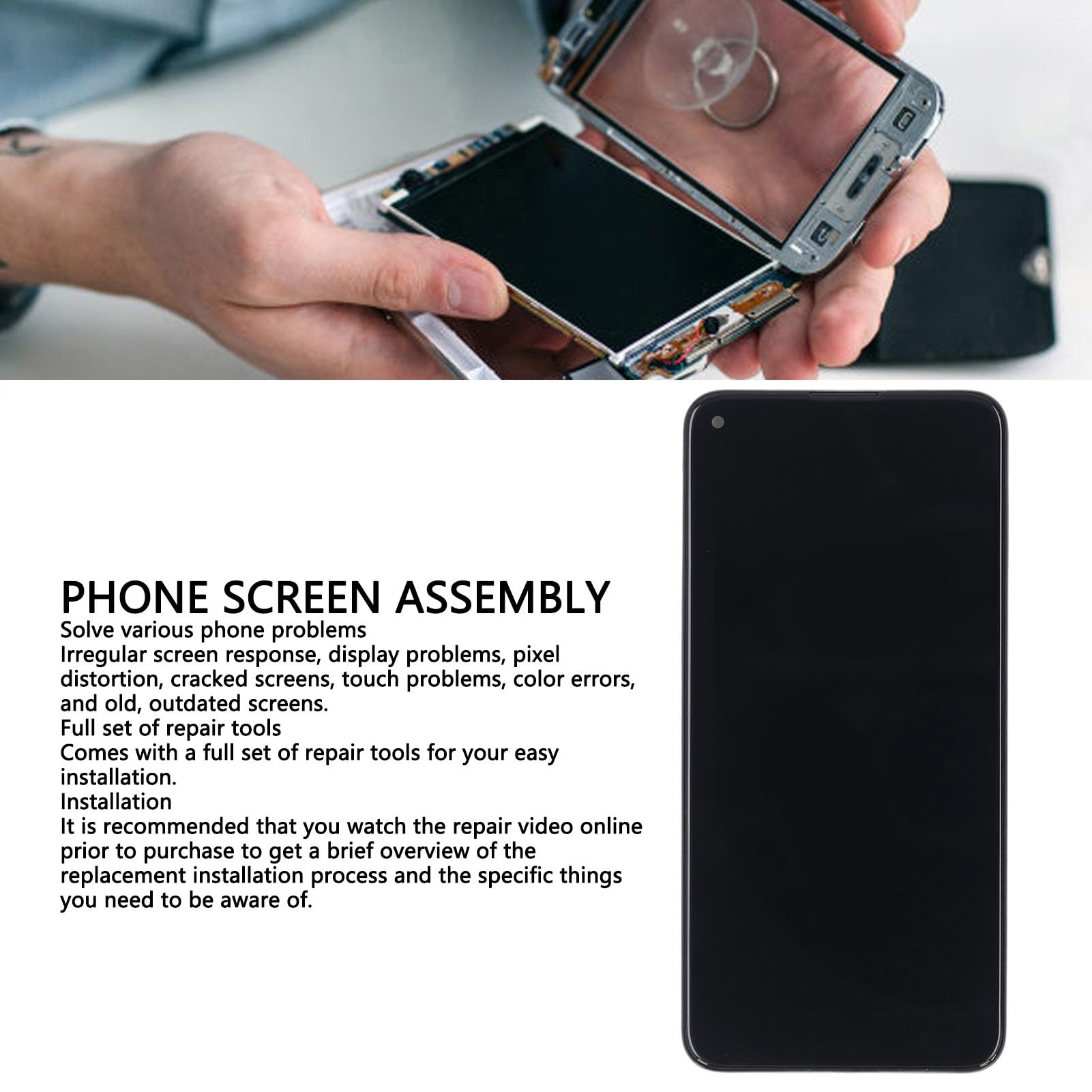 Cuifati Kit de Remplacement D'écran 4A 5G, écran de Téléphone TFT, écran de Remplacement pour 4A 5G, Assemblage pour Une Réparation Facile, Remplacement, Version Européenne