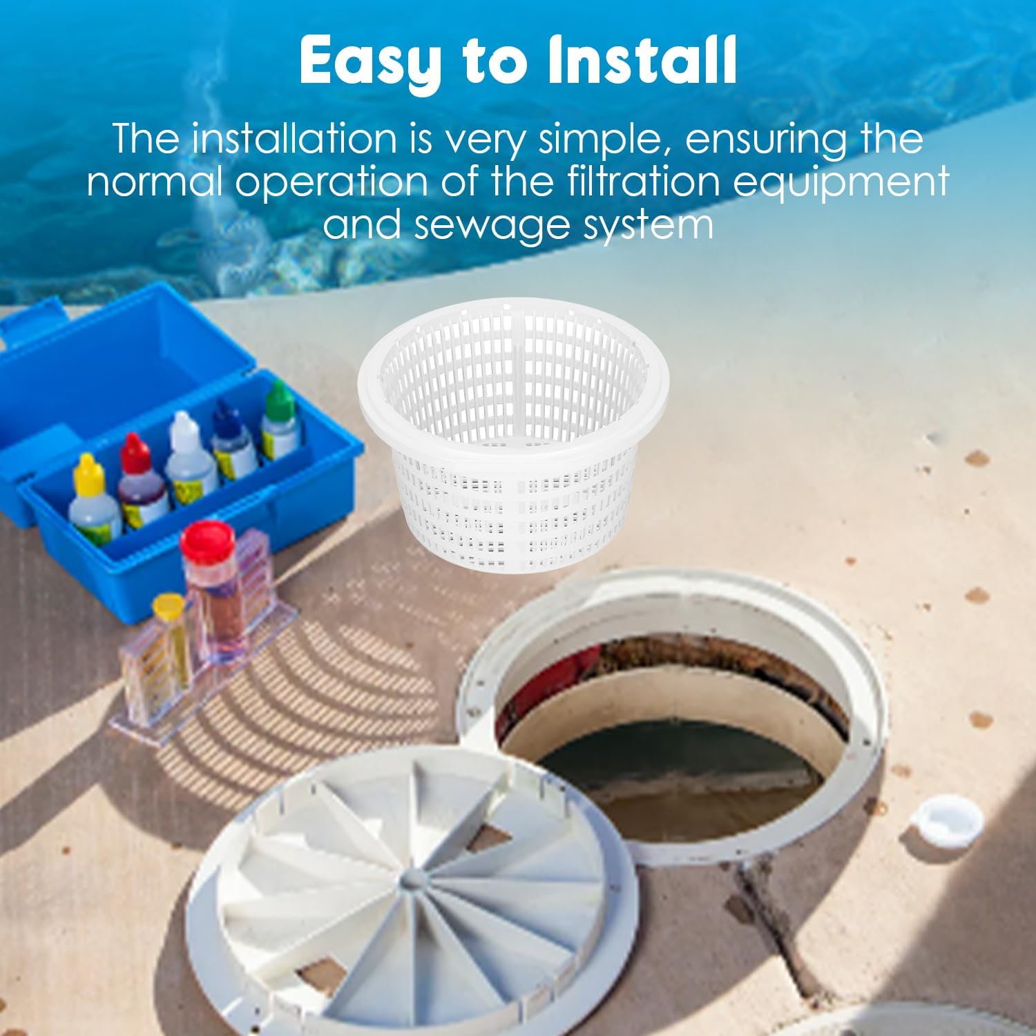 Cesta para Skimmer de 18 cm, Cesta de Filtro de Plástico de Skimmer para Piscina Cestas de Skimmer de Limpieza para SP1091LX