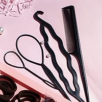 Vista 8 de YANRONG Juego de 1159 piezas de accesorios para el cabello para mujer, sin costuras, variedad de coleteros para el cabello, bandas elásticas