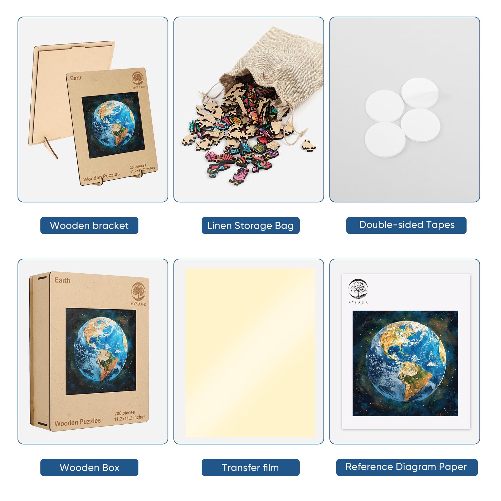 Amazon.com: MYS A·U·R Space Earth Wooden Puzzles for Adults