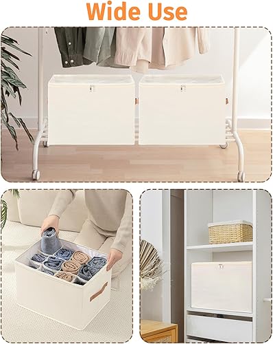 Miniatura 7 de Paquete de 2 organizadores plegables de zapatos para armario, se adapta a 12-24 pares, divisores y cubierta transparente, contenedores de