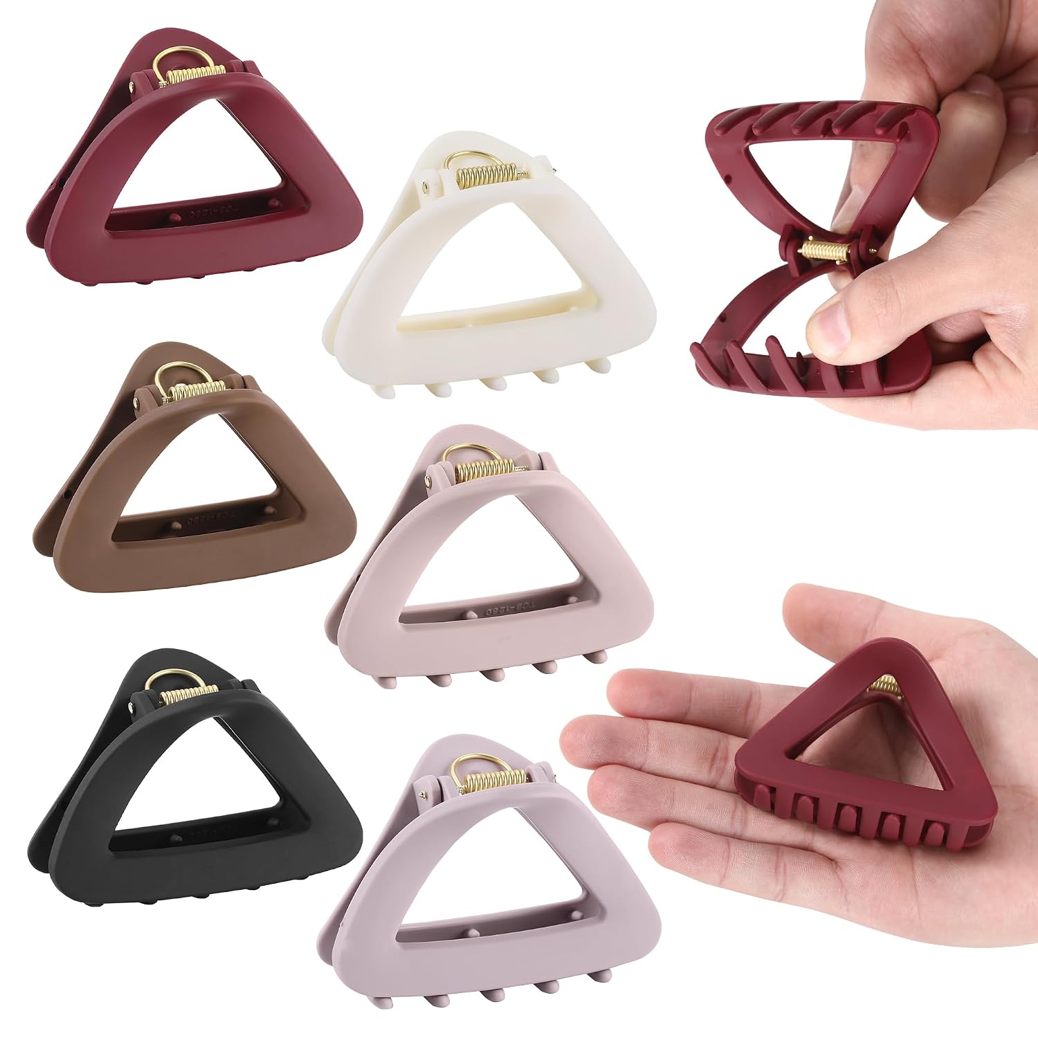 6Pcs Triangle Hair Claws - Durable Clips for All Hair Types