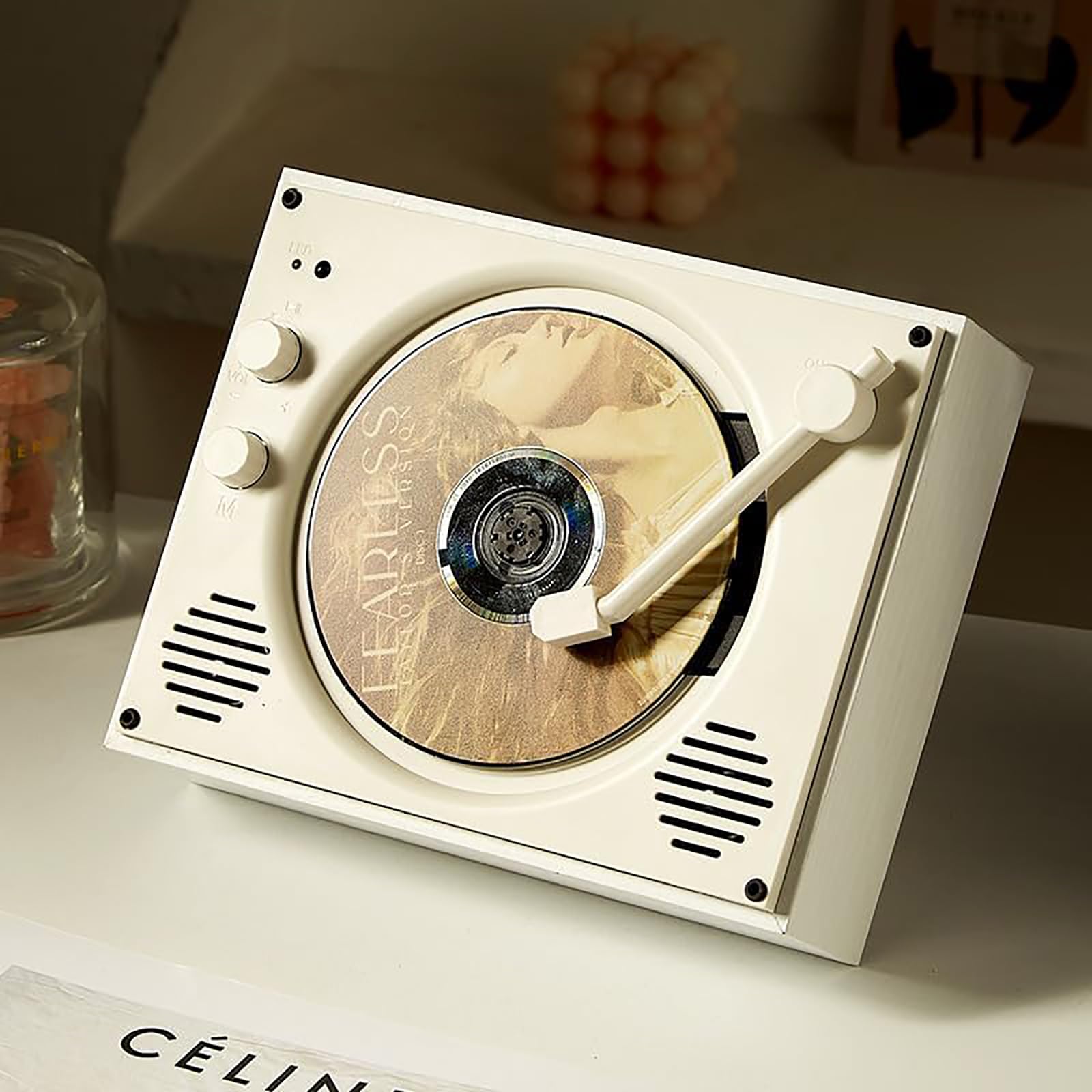 McbeAn Altoparlante Bluetooth Portatile, Lettore CD Lossless retrò Classico con Telecomando, Lettore Musicale Wilress Supporta La Riproduzione di Dischi U, Musica Domestica