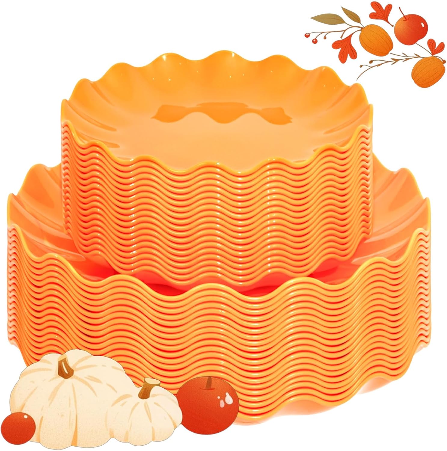 LIYH 50 Pcs Heavy Duty Thanksgiving Plates Set