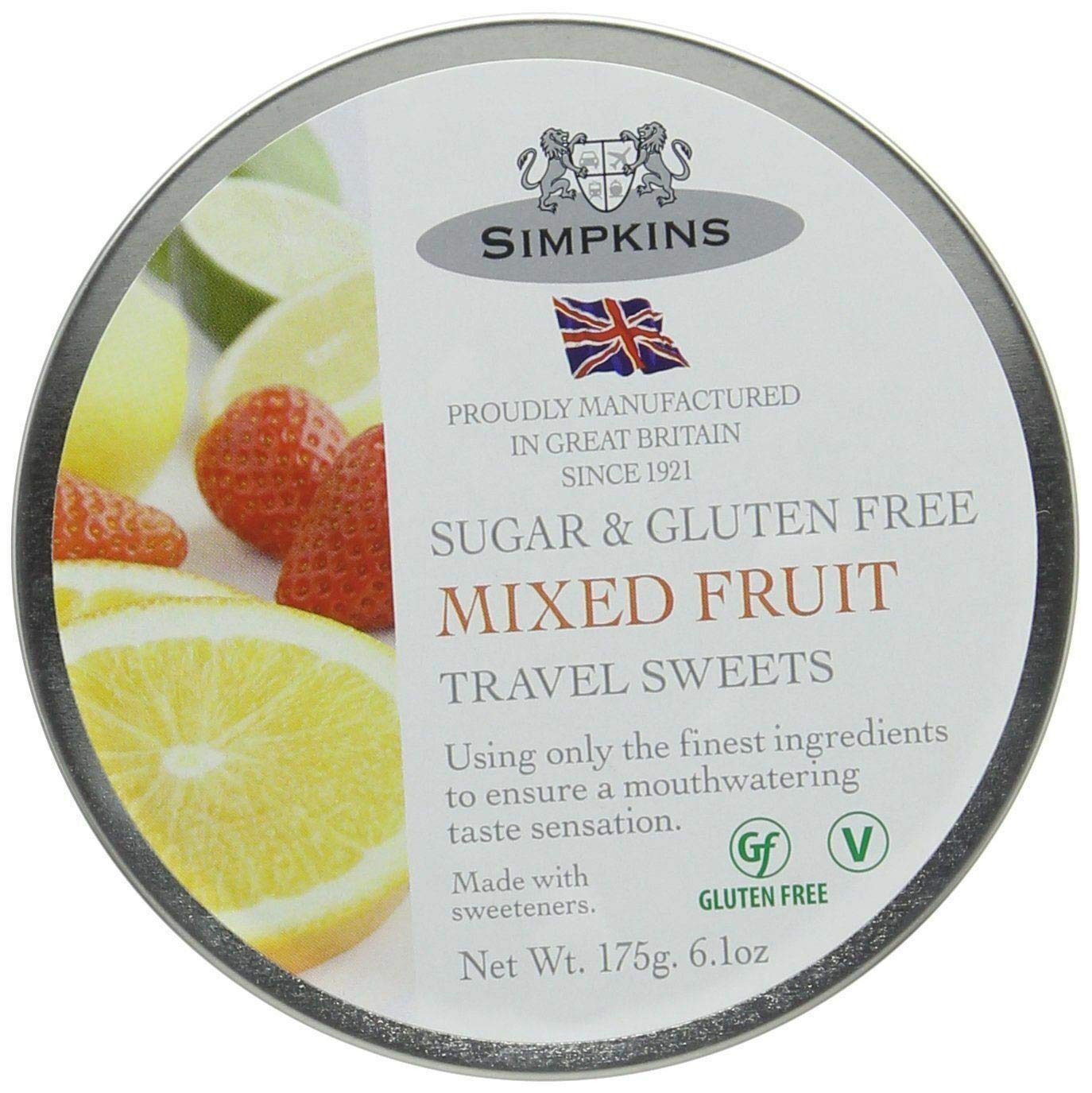 Simpkins Sugar & Gluten Free Mixed Fruit Travel Sweets x 3
