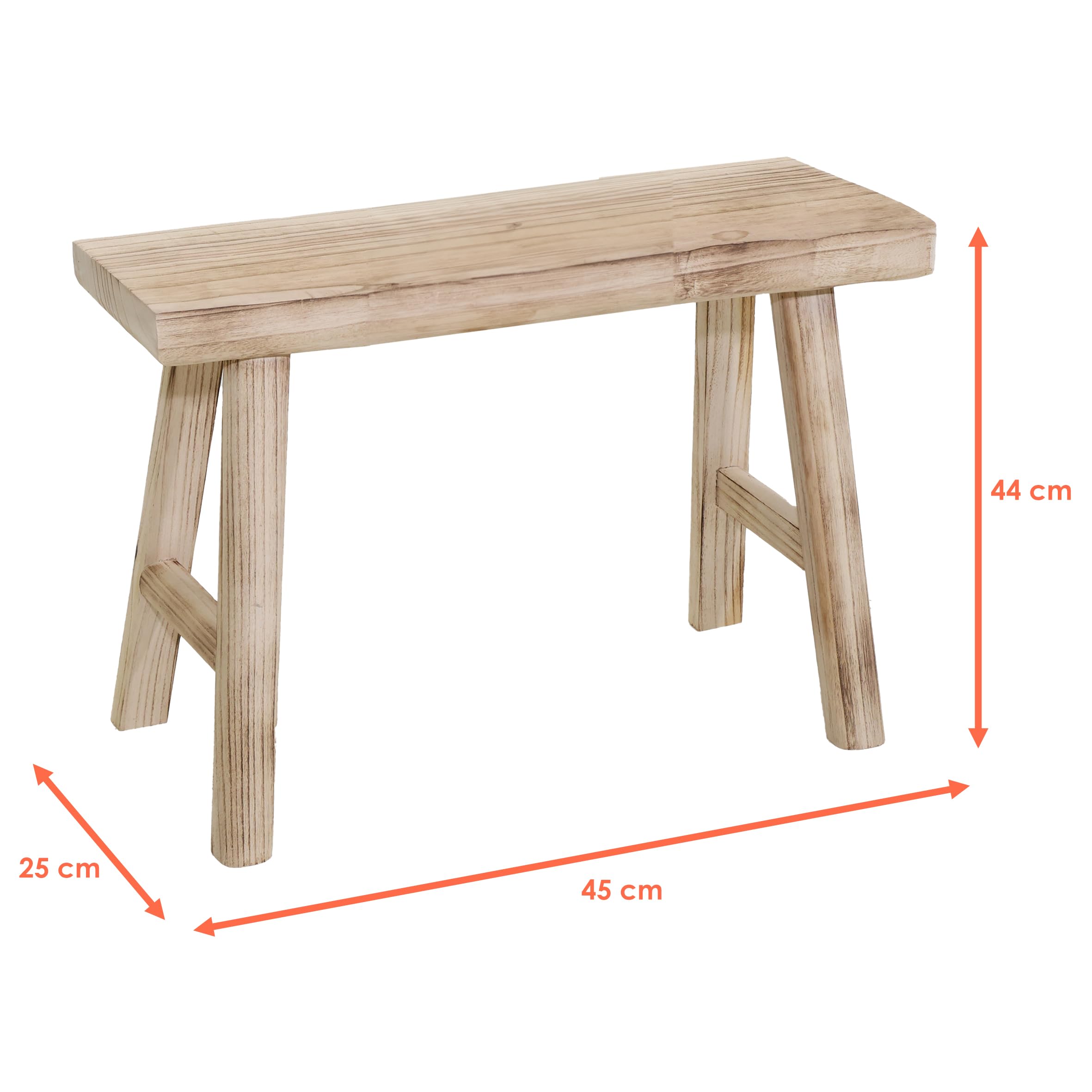 Spetebo Holz Blumenbank rechteckig Natur - 45 x 44 cm | Echtholz, Massivholz, Pflanzenständer, Für Blumen Topfpflanze, Garten Balkon Wohndekoration