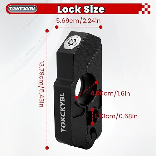 Miniatura 2 de Cerradura de motocicleta, casco antirrobo, bloqueo de freno y manillar, universal para motocicletas, cuatrimotos, motos de cross, ciclomotores,