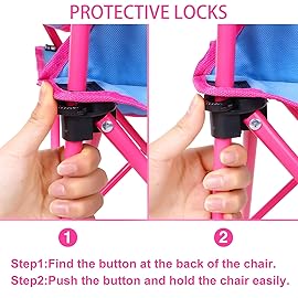 KABOER Kids Outdoor Folding Lawn and Camping Chair with Cup Holder and Carrying Bag, Children\'s Camping Chairs for Outdoor Beach Travel (Flamingo)