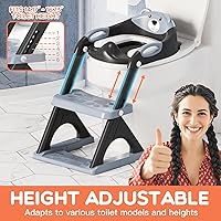 Vista 6 de Asiento de entrenamiento para inodoro, SKYROKU - Asiento de inodoro para entrenamiento con escalera para niños pequeños, para niños y niñas pequeños