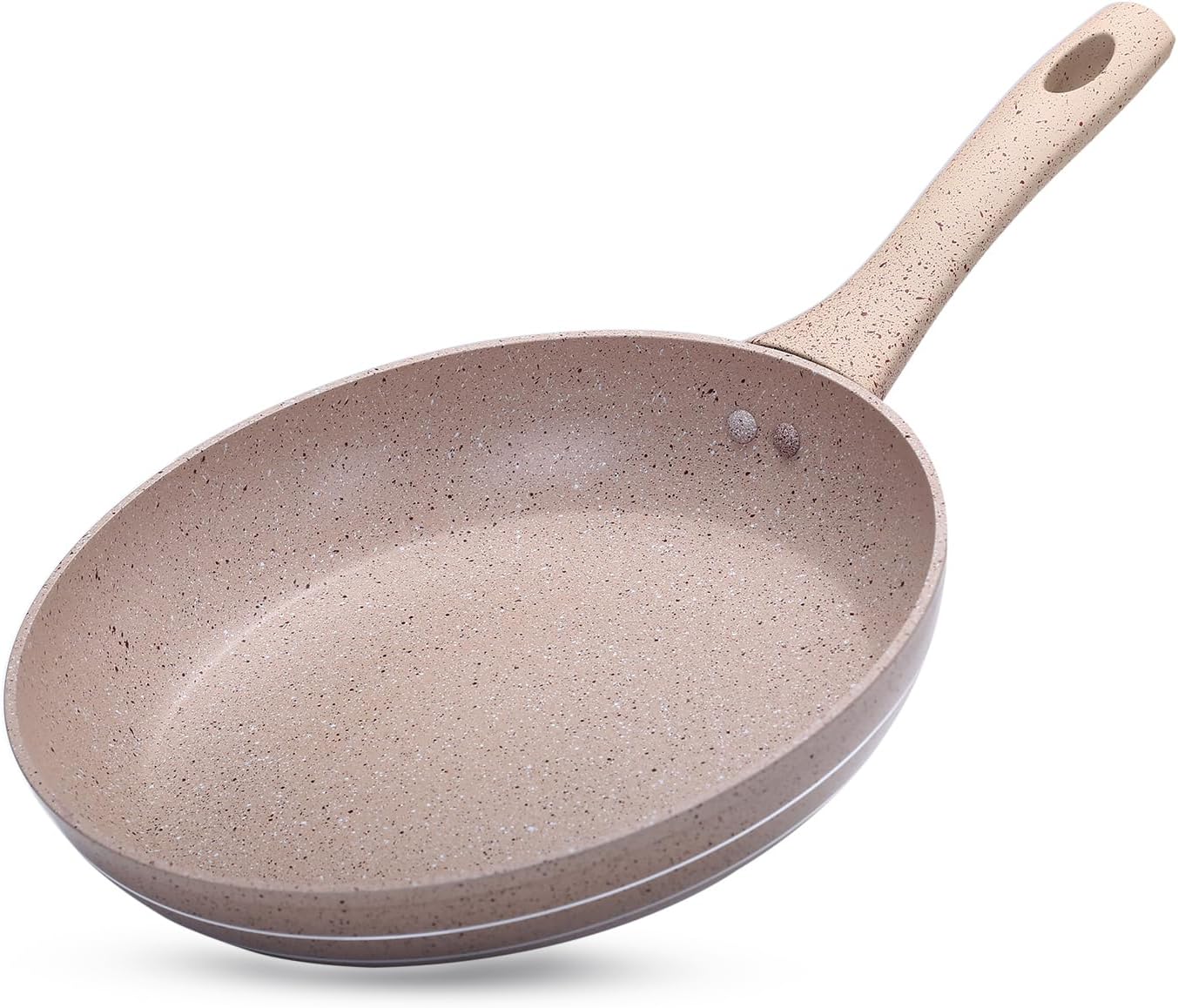 20 C.M Smart Fry Pan 5 Layer Granite Non Stick Coating Pan Multiple Hob Compatibility Heat Resistant Handle With Hanging Loop Ideal Frying, Cooking, Sauteing & More, Beige, Rf9461Bge, 20 CM